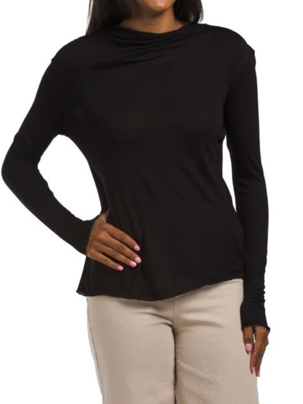EDIT BY JASON WU Long Sleeve High Cowl Neck Pull Over Sweater